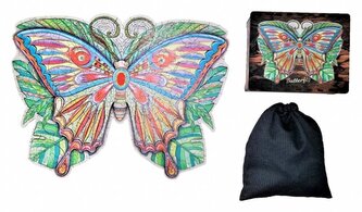Dřevěné puzzle Motýl XL 191 dílků v dárkové krabičce