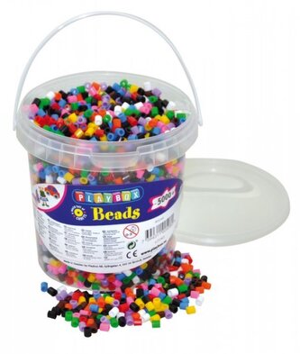PLAYBOX Zažehlovací korálky v kbelíku - základní barvy 5000ks