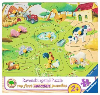 RAVENSBURGER Dřevěná vkládačka Zvířátka na farmě