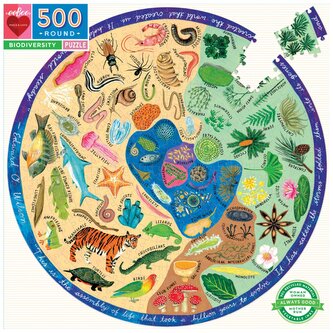 EEBOO Kulaté puzzle Rozmanitost přírody 500 dílků