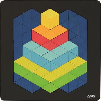 GOKI Dřevěné puzzle Pyramida 3D efekt 82 dílků