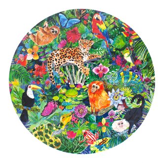 EEBOO Kulaté puzzle Deštný prales 100 dílků