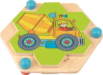 GOKI Puzzle hexagon Stavební stroje