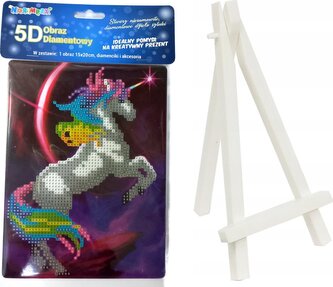 Norimpex Diamantové malování Jednorožec 15x20cm se stojánkem