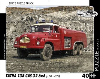RETRO-AUTA Puzzle TRUCK č.35 Tatra 138 CAS 32 6x6 (1959 - 1972) 40 dílků