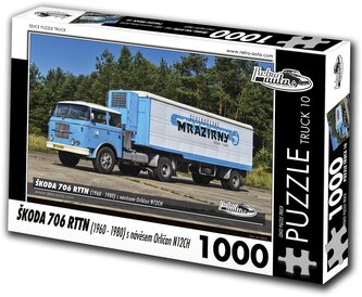 RETRO-AUTA Puzzle TRUCK č.10 Škoda 706 RTTN s návěsem Orličan N12CH (1960-1980) 1000 dílků