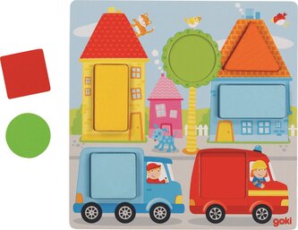 GOKI Vkládací hra s kostkami Geometrické tvary