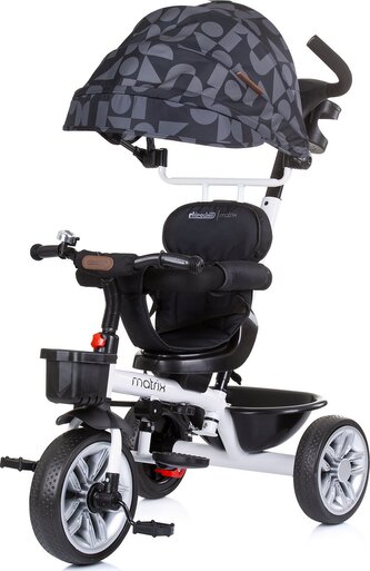 CHIPOLINO Tříkolka se stříškou Matrix 2v1 Ebony