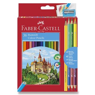 Faber-Castell Pastelky 36ks + ořezávátko, tužka a duo pastelky
