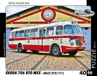 RETRO-AUTA Puzzle BUS č.2 Škoda 706 RTO MEX (1973) 40 dílků