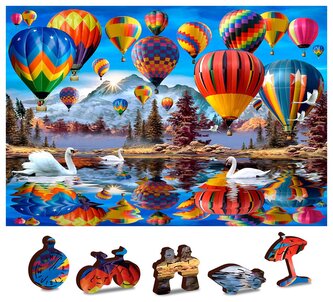 WOODEN CITY Dřevěné puzzle Klidné cestování 2v1, 600 dílků EKO