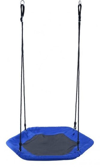 ECOTOYS Šestihranná houpačka Čapí hnízdo Modrá (průměr 92 cm)