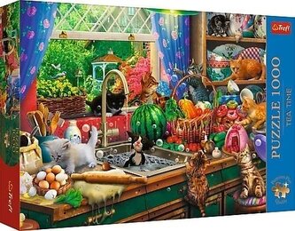 TREFL Puzzle Premium Plus Tea Time: Rozverná koťata 1000 dílků