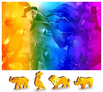 WOODEN CITY Dřevěné puzzle Ptačí ráj 2v1, 600 dílků EKO