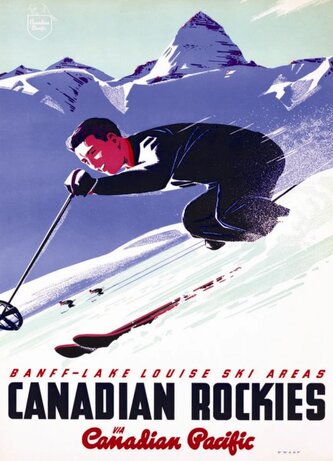 EUROGRAPHICS Puzzle Plakát: Lyžařský areál Lake Louis 1000 dílků