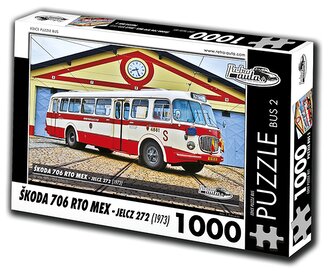 RETRO-AUTA Puzzle BUS č.2 Škoda 706 RTO MEX (1973) 1000 dílků