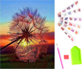 KIK Diamantové malování Pampeliška 30x40cm