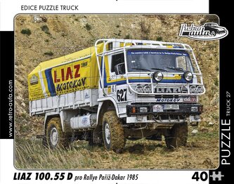 RETRO-AUTA Puzzle TRUCK č.27 Liaz 100.55 D pro Rallye Paříž-Dakar (1985) 40 dílků