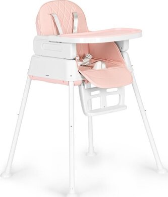 ECOTOYS Jídelní židlička 3v1 růžová
