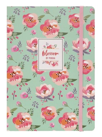 PUKKA Sešit s elastickým uzávěrem A5 Blossom světle zelený