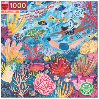 EEBOO Čtvercové puzzle Korálový útes 1000 dílků