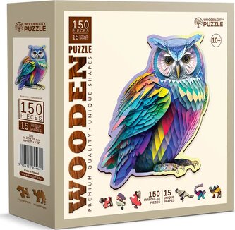 WOODEN CITY Dřevěné puzzle Moderní sova 150 dílků