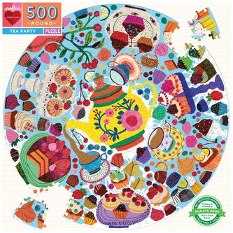 EEBOO Kulaté puzzle Čajová párty 500 dílků