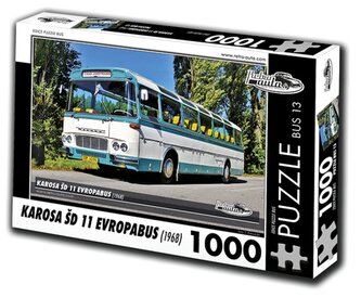 RETRO-AUTA Puzzle BUS č.13 KAROSA ŠD 11 Evropabus (1968) 1000 dílků