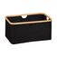 KESPER Úložný box bez víka černý, polyester, bambus 54 x 26 x 37 cm