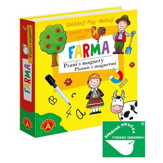 Psaní s magnety Farma společenská magnetická hra v krabici 21x22x5cm