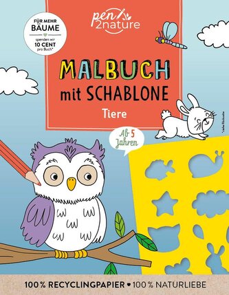 Malbuch mit Schablone. Tiere