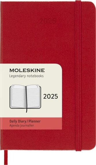 Moleskine Diář 2025 denní tvrdý červený S