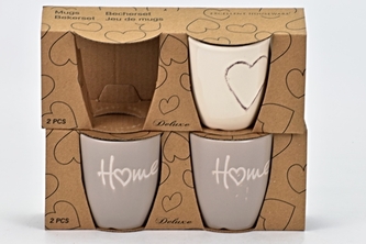 Porcelánový hrnek Home krém, sada 3 ks II. jakost