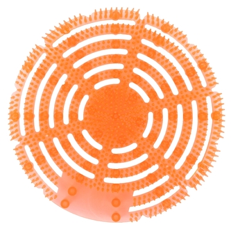 Sítko do pisoáru Antisplash, vůně manga, enzymatické, oranžové, 2 ks