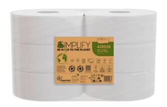 Toaletní papír v roli Jumbo Simplify, maxi, 2 vr., celulóza, 300 m, 24,5 cm, 6 ks Toaletní papír v roli Jumbo Simplify, maxi, 2 vr., celulóza, 300 m, 24,5 cm, 6 ks
