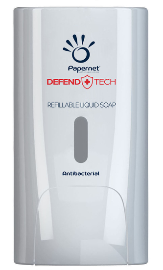 Dávkovač tekutého mýdla DefendTech, 1 l, na dolévání, bílý