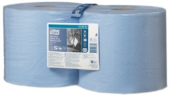 Utěrky papírové Tork Heavy-Duty, 350 útržků, 23,5 x 34 cm, 119 m, 3 vr., modré, 2 ks,  W1