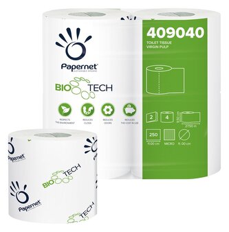Toaletní papír v konvenční roli Superior BioTech, 2 vr., celulóza, 27,5 m, 4 ks Toaletní papír v konvenční roli Superior BioTech, 2 vr., celulóza, 27,5 m, 4 ks