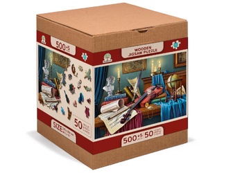 Dřevěné puzzle Housle L, 505 dílků