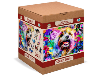 Dřevěné puzzle Jorkšírský teriér L,505 dílků