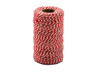 Bavlnka - červenobílá 100m x 2 mm Bavlnka - červenobílá 100m x 2 mm