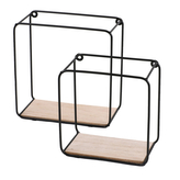 DOCHTMANN Sada 2ks nástěnná police kov-dřevo