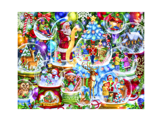 Dřevěné puzzle - Sněhové koule M 200 dílků