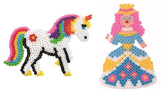 Destičky pro zažehlovací korálky 10 ks - princezna a jednorožec