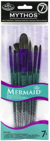 Umělecké štětce - 7 ks ,, Mythos Mermaid" č. 4,8,6,1/4,3/4,1,8