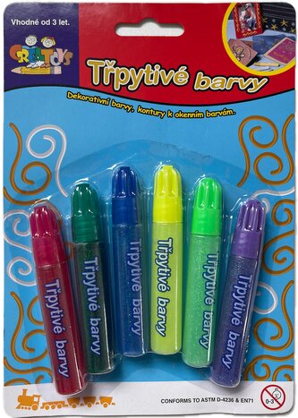Třpytivé barvy 6ks