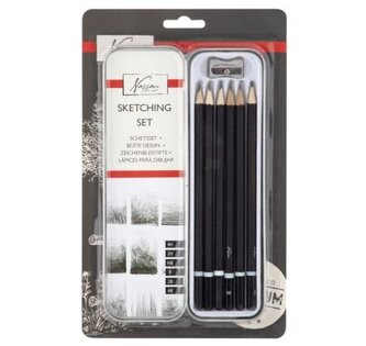 Skicovací tužky v plechovém obalu, 7ks