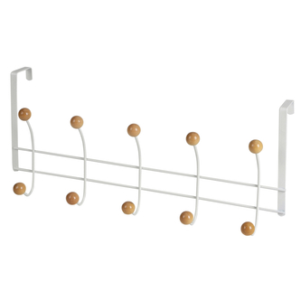 DOCHTMANN Věšák na dveře 10 háčků 48 x 4,5 x 21,5cm, bílý