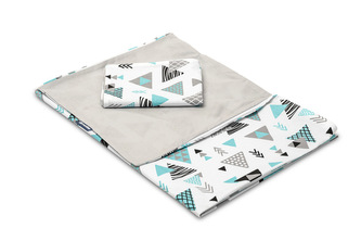 POŚCIEL 2 EL. TRÓJKĄTY NIEBIESKIE 100X135 CM