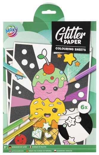 Třpytivé omalovánky 6 x A4 - Zmrzlina